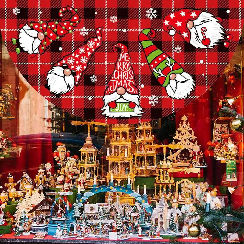 Christmas Fan-shaped Flag Banner Christmas Decoration for Home 2024 Christmas Ornament Xmas Navidad Noel Gift New Year 2025