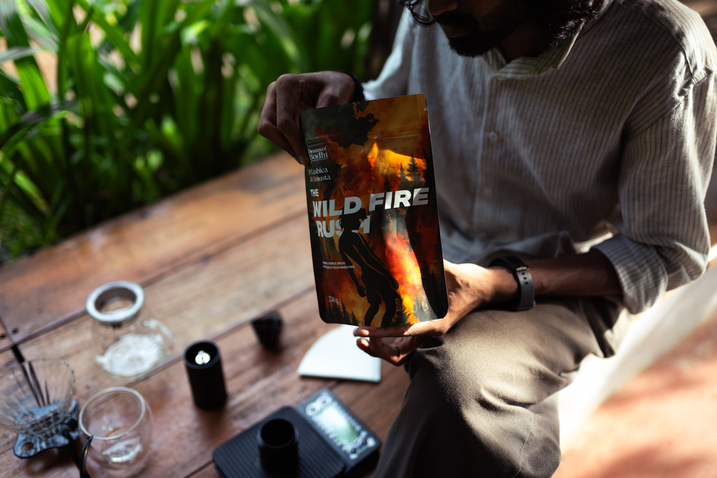 Beans of Bodhi - The Wild Fire Rush Dark Roast Coffee | 70% Arabica, 30% Robusta | Smoky & Intense Blend