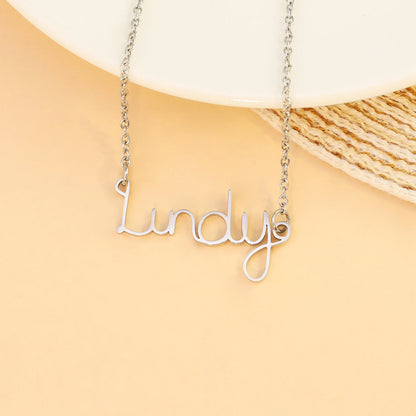 English Name Letter Necklace For Women Stainless Steel