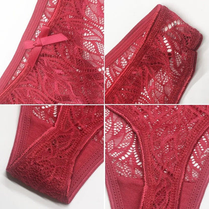 6 Pack Womens Sexy Lace Underwear Ladies Cotton Thongs G-String Knickers Briefs