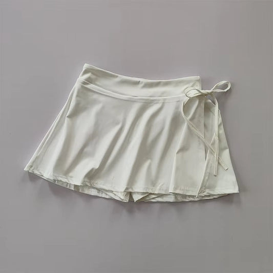 Sports Yoga Skirt Badminton Tennis Skirt Pants Half-Body Quick Drying Pocket Skirt Side Split Strap Skirt Pants for Outwear